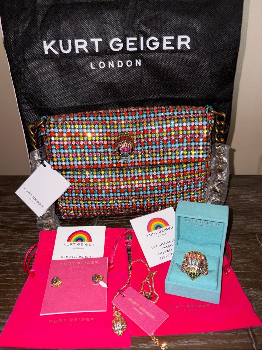 Kurt Geiger Multicolor Crystal-Embellished Bundle